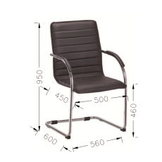 Konferenčná stolička Sky (SADA 4 ks), syntetická koža, hnedá - 3