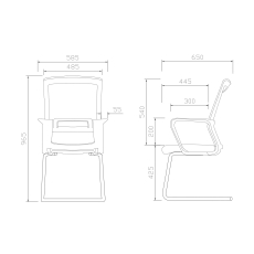 Konferenčná stolička Smart (SET 2 ks), textil, tmavomodrá - 4