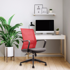 Konferenčná stolička Smart, textil, červená - 3