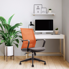 Konferenčná stolička Smart, textil, oranžová - 3