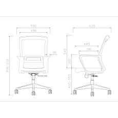 Konferenčná stolička Smart, textil, sivá - 6