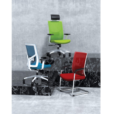 Konferenčná stolička Snow (SET 2 ks), textil, čierna - 8