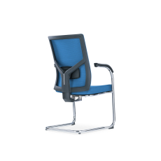 Konferenčná stolička Snow (SET 2 ks), textil, tmavomodrá - 4
