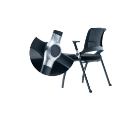 Konferenčná stolička Swiss (SET 2 ks), textilná, čierna - 5