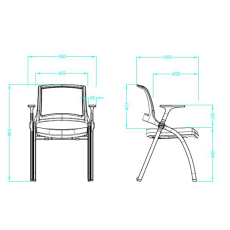 Konferenčná stolička Swiss (SET 2 ks), textilná, čierna - 6