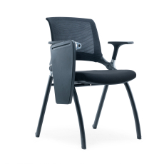 Konferenčná stolička Swiss so stolíkom (SET 2 ks), textilná, čierna - 3