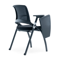 Konferenčná stolička Swiss so stolíkom (SET 2 ks), textilná, čierna - 5