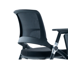 Konferenčná stolička Swiss so stolíkom (SET 2 ks), textilná, čierna - 6