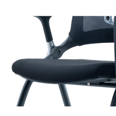 Konferenčná stolička Swiss so stolíkom (SET 2 ks), textilná, čierna - 7
