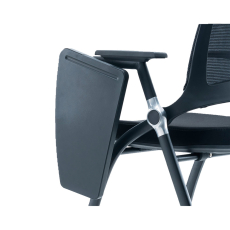 Konferenčná stolička Swiss so stolíkom (SET 2 ks), textilná, čierna - 9