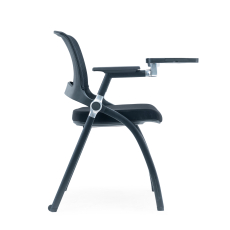 Konferenčná stolička Swiss so stolíkom (SET 2 ks), textilná, čierna - 10