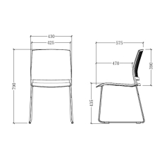 Konferenčné stoličky Gardena (SADA 4 ks) plast, sivá - 5