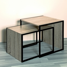 Konferenčný stolík Baise, 45 cm, dub/čierna - 2