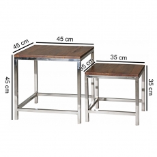 Konferenčné stolíky Guna, 45 cm, súprava 2 ks, masív Sheesham - 3