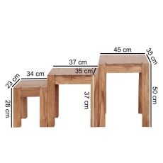 Konferenčné stolíky Mumbai 2, 45 cm, súprava 3 ks, masív agát - 3