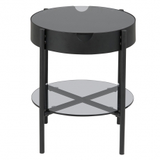 Konferenční / servírovací stolek Lipton, 45 cm, kouřové sklo - 5
