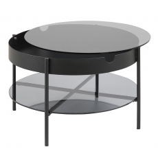 Konferenční / servírovací stolek Lipton, 75 cm, kouřové sklo - 2