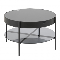 Konferenční / servírovací stolek Lipton, 75 cm, kouřové sklo - 1