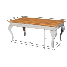 Konferenční stolek Ace, 110 cm, Sheesham / nerez - 4