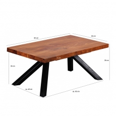 Konferenční stolek Akola, 90 cm, masiv Sheesham - 3