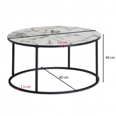 Konferenční stolek Alan, 80 cm, mramor - 4