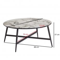 Konferenční stolek Alan, 88 cm, mramor - 4