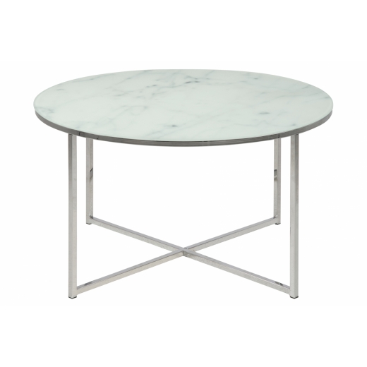Konferenční stolek Alisma, 80 cm, bílá - 1