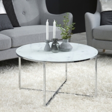 Konferenční stolek Alisma, 80 cm, bílá - 2