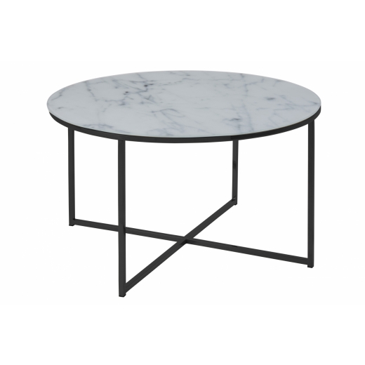 Konferenční stolek Alisma, 80 cm, bílá/černá - 1