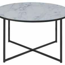Konferenční stolek Alisma, 80 cm, bílá/černá - 2
