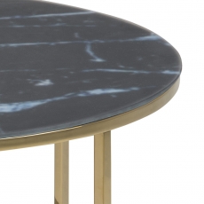 Konferenční stolek Alisma, 80 cm, černá / zlatá - 3