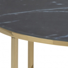 Konferenční stolek Alisma, 80 cm, černá / zlatá - 6