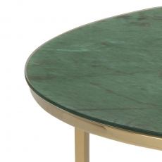Konferenční stolek Alisma, 80 cm, zelený mramor - 5