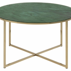 Konferenční stolek Alisma, 80 cm, zelený mramor - 3