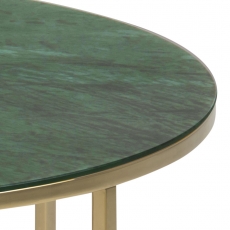 Konferenční stolek Alisma, 80 cm, zelený mramor - 7
