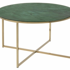 Konferenční stolek Alisma, 80 cm, zelený mramor - 1