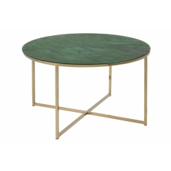 Konferenční stolek Alisma, 80 cm, zelený mramor