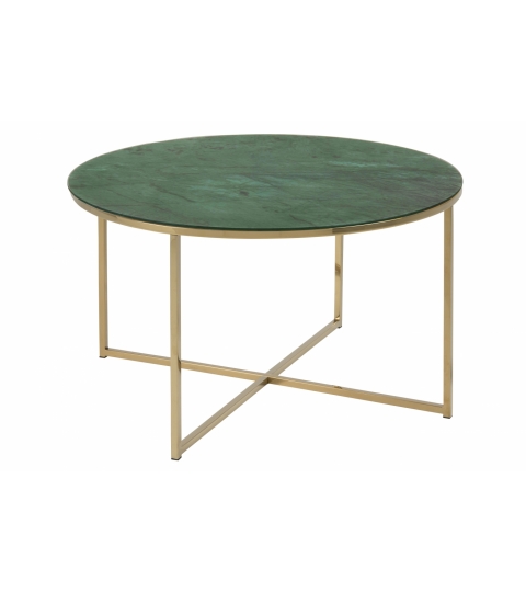 Konferenční stolek Alisma, 80 cm, zelený mramor