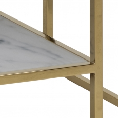 Konferenční stolek Alisma, 90 cm, bílá/zlatá - 4
