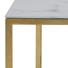 Konferenční stolek Alisma, 90 cm, bílá/zlatá - 7