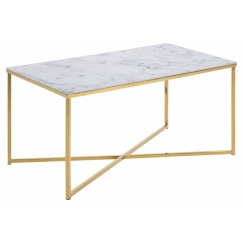 Konferenční stolek Alisma, 90 cm, bílá