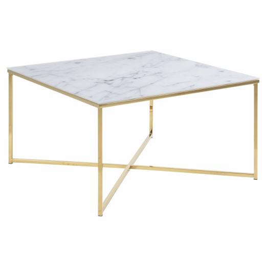 Konferenční stolek Alisma I, 80 cm, bílý mramor - 1
