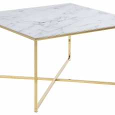 Konferenční stolek Alisma I, 80 cm, bílý mramor - 1