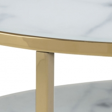 Konferenční stolek Alisma II, 80 cm, bílý mramor - 4