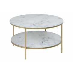 Konferenční stolek Alisma II, 80 cm, bílý mramor