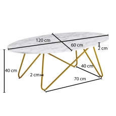 Konferenční stolek Arna, 120 cm, mramor - 3