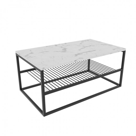 Konferenční stolek Asude, 95 cm, bílá - 1