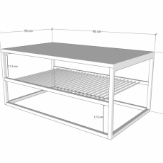 Konferenční stolek Asude, 95 cm, bílá - 4