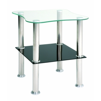 Konferenční stolek Azariah, 47 cm, nerez / černá