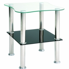 Konferenční stolek Azariah, 47 cm, nerez / černá - 1